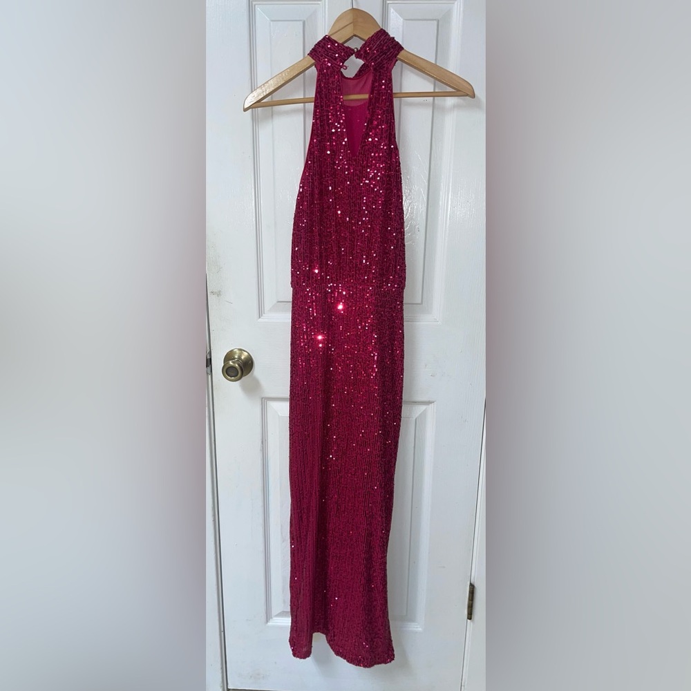 Saylor Dress Size XS XSmall Sequin Pink Halter Party Cocktail New NWT Prom Read - Picture 4 of 13